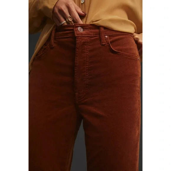Anthropolgie x MOTHER The Tomcat High-Rise Straight Corduroy Jeans Hopscotch
